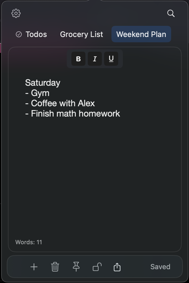 Df Note On Menu dropnote.dev